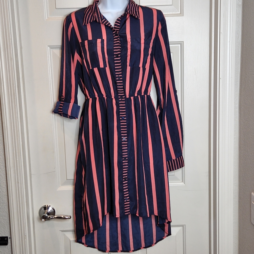Xhilaration Stiped High Low Dress Size S